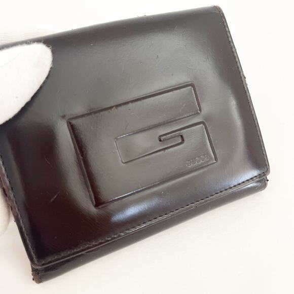 GUCCI GG Unisex Bifold Leather Wallet Vintage - Picture 3 of 12